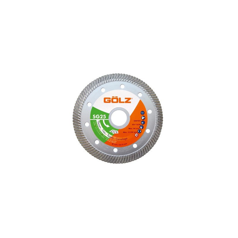 GOLZ SG25 - DISQUE DIAMANT - COUPE A SEC - POUR MEULEUSE DIAM 115/125/230 - 5PC