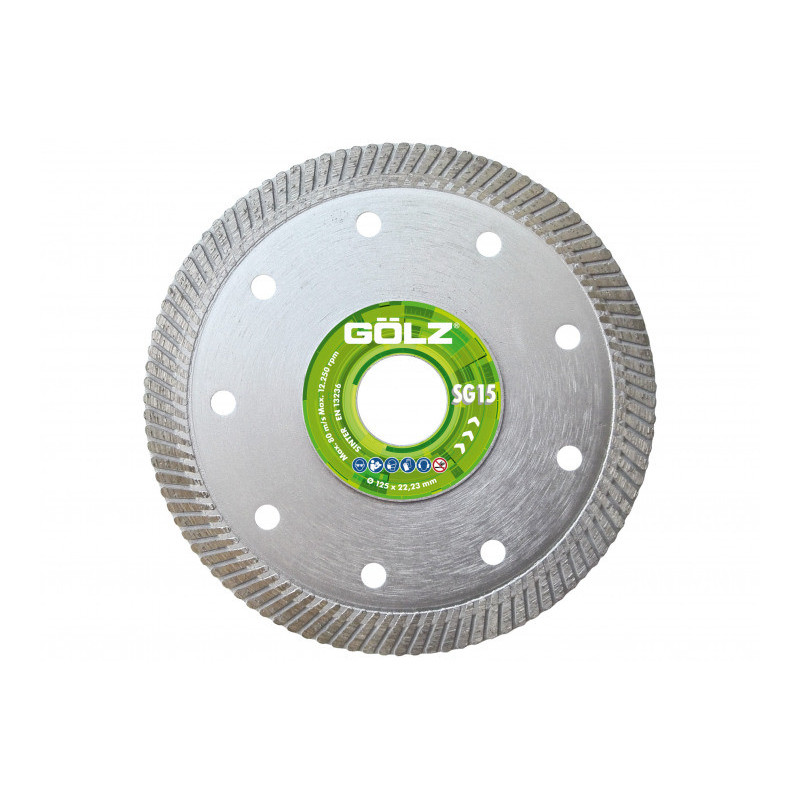 GOLZ SG15 - DISQUE DIAMANT - COUPE A SEC - POUR MEULEUSE DIAM 115/125/230 - 5PC