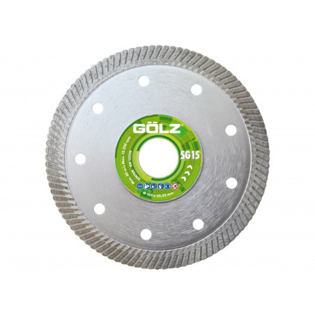 GOLZ SG15 - DISQUE DIAMANT - COUPE A SEC - POUR MEULEUSE DIAM 115/125/230 - 5PC