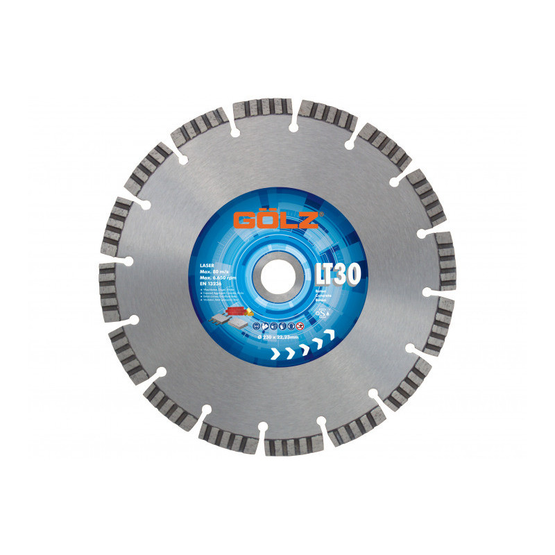 GOLZ LT30 - DISQUE DIAMANT BETON STANDARD - COUPE A SEC - POUR MEULEUSE DIAM 115/125/150/180/230 - 5PC
