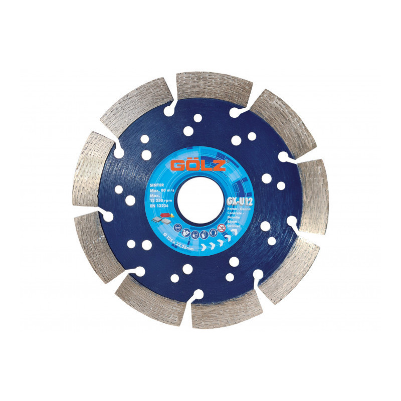 GOLZ GX U12 - DISQUE DIAMANT BETON TECHNIQUE - COUPE A SEC - POUR MEULEUSE DIAM 115/125/230 - 5PC