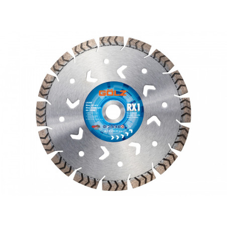 GOLZ RX1 - DISQUE DIAMANT TOUT MATERIAUX GAMME EXCELLENCE - COUPE A SEC - POUR MEULEUSE DIAM 115/125/150/180/230 - 2PC