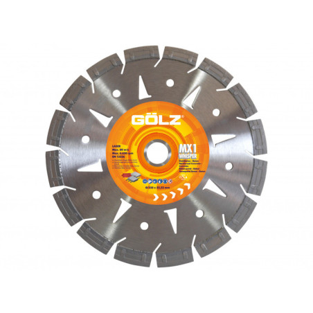 GOLZ WHISPER MX1 - DISQUE DIAMANT TOLE SANSWICH GAMME EXCELLENCE - COUPE A SEC - POUR MEULEUSE DIAM 230