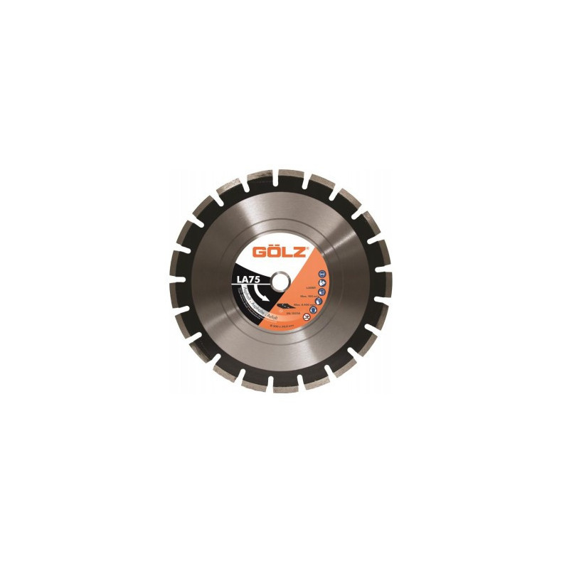 GOLZ LA75 - DISQUE DIAMANT ASPHALTE PREMIUM - COUPE A SEC - POUR MEULEUSE DIAM 125/230 - 2PC