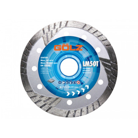 GOLZ LM50 T- DISQUE DIAMANT PIERRE UNIVERSEL PREMIUM - COUPE A SEC - POUR MEULEUSE DIAM 115/125/230 - 2PC