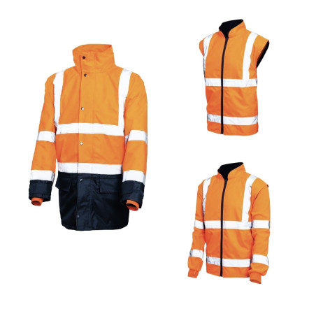 ACTIVE GEAR - PARKA REFLECT HV 5IN1 ORANGE/NAVY - 10 PIECES