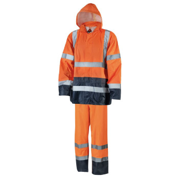 ACTIVE GEAR - ENSEMBLE DE PLUIE RAINSTORM HV ORANGE/NAVY - 20 PIECES