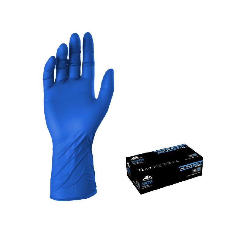 ACTIVE GEAR - GANT LATEX HAUT RISQUE 13.5G SANS POUDRE - DEXT 1650 - 10 BOITES