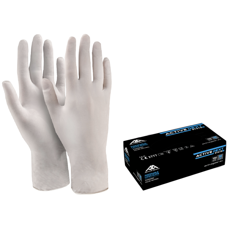 ACTIVE GEAR - GANT LATEX NON POUDRE 6.5G - ACTIVE DEXT D1610 - 50 BOITES