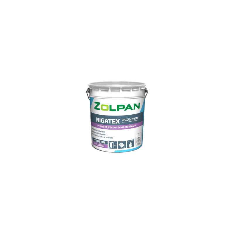 ZOLPAN - PEINTURE ACRYLIQUE GARNISSANTE VELOURS - NIGATEX EVOLUTION VELOURS