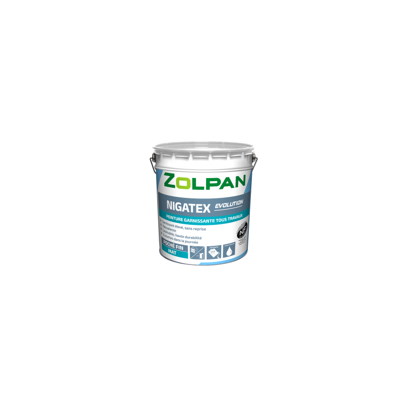 ZOLPAN - PEINTURE ACRYLIQUE GARNISSANTE MAT - NIGATEX EVOLUTION MAT