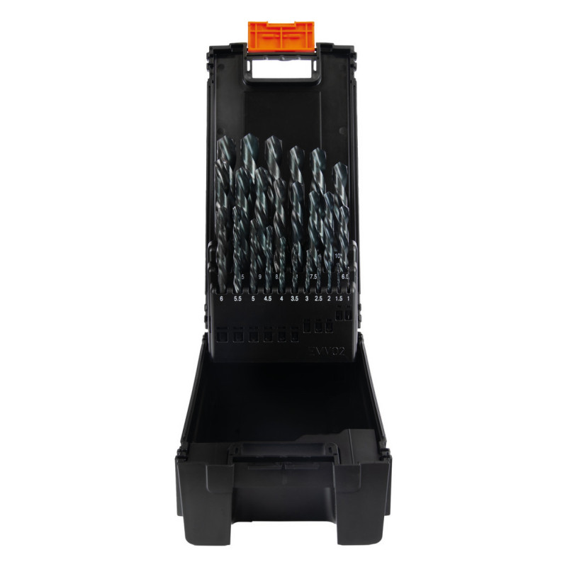 PROJAHN - COFFRET METALLIQUE DE FORETS A GAUCHE DIN 338 HSS TYPE N DIAM 1-13MM PAR 0,5MM - 25PCS