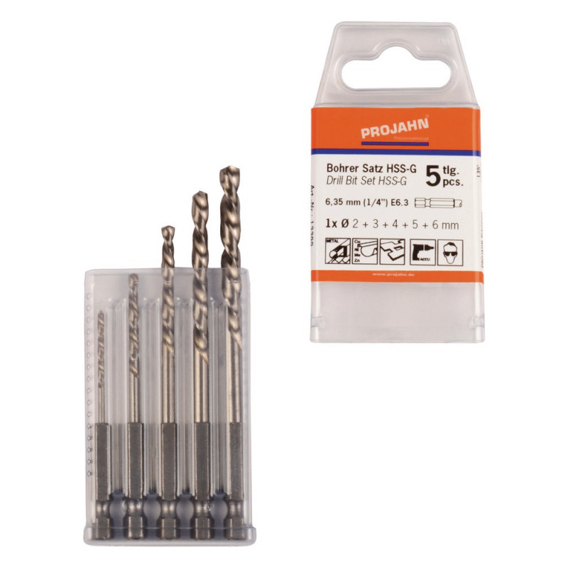 PROJAHN - COFFRET DE FORETS EMMANCHEMENT 6 PANS 6,35MM (1/4) DIAM 2-6MM- 6PCS