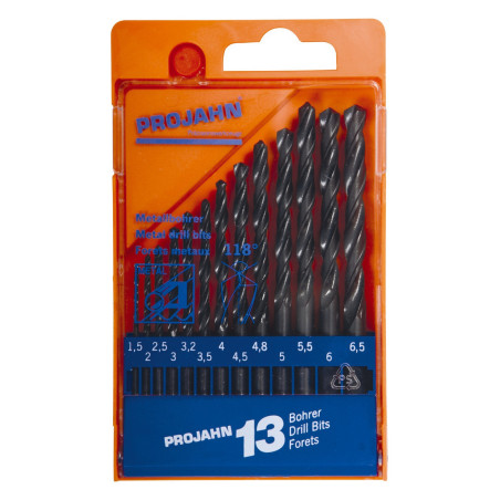 PROJAHN - COFFRET DE FORETS DIN 338 HSS ECO DIAM 1,5-6,5MM PAR 0,5MM + 3,2MM + 4,8MM - 13PCS
