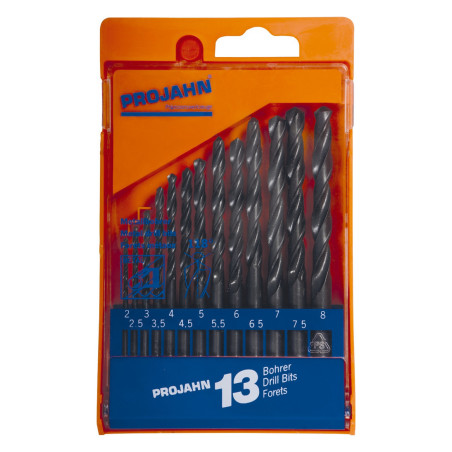 PROJAHN - COFFRET DE FORETS DIN 338 HSS ECO DIAM 2 - 8MM PAR 0,5MM - 13PCS
