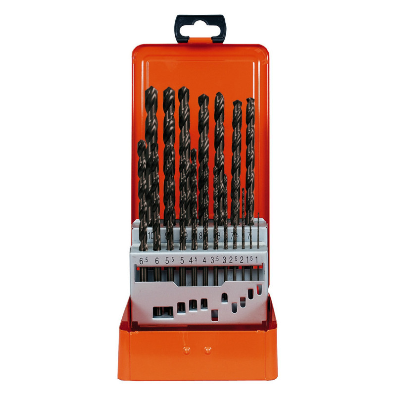 PROJAHN - COFFRET DE FORETS LONG HSS DIN 340 DIAM 1-10MM PAR 0,5MM - 19PCS