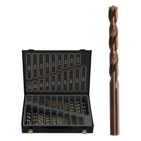 PROJAHN - MAGASIN DE FORETS COUPE A DROITE DIN 338 HSS - CO 5% - DIAM 1-10MM  - 170PCS