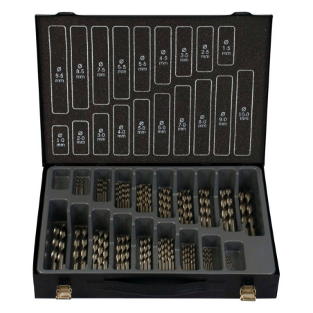 PROJAHN - MAGASIN DE FORETS DIN 338 HSS REVETU TIN TYPE N ECO - DIAM 1-10MM  - 170PCS