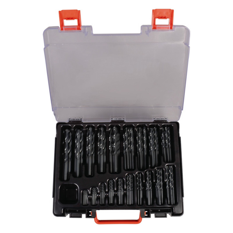 PROJAHN - MAGASIN PLASTIQUE DE FORETS  DIN 338 HSS R  ECO AFFUTAGE EN CROIX 118° - DIAM 1-10MM  - 170PCS