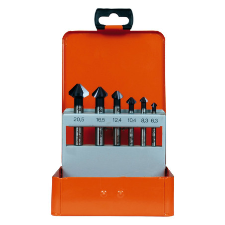 PROJAHN - COFFRET DE FRAISES A NOYER 90° HSS - CO 5% REVETUE ATN DIAM 6,3 - 20,5 MM - 6PCS